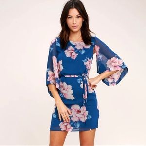 Lulu’s Joyful Noise Blue Floral Dress
